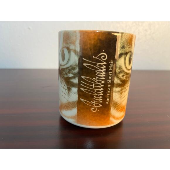 Braldt Bralds Coffee Mugs Set of 2 Cats American Short Hair Mixed Bag Calico - Picture 3 of 9